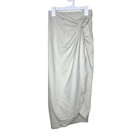 NEW Susana Monaco Knotted Midi Skirt in Blanched Almond Small - Picture 1 of 12